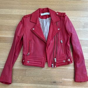 Iro Luigaspe red leather biker jacket